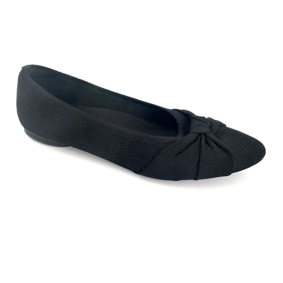 Vivaia Bibi Ballet Flats 40 Almond-Toe Black Knit Knot Detail Comfort Cushioned - Picture 1 of 8